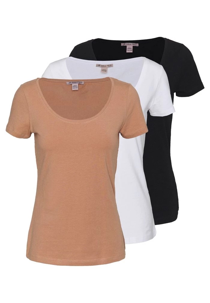 T-Shirt ANNA FIELD Anna Field 3 Pack Blanche Femme | RKO-5946919